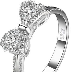 14k White Yellow Rose Gold Plated 925 Sterling Silver Cubic Zirconia Ring